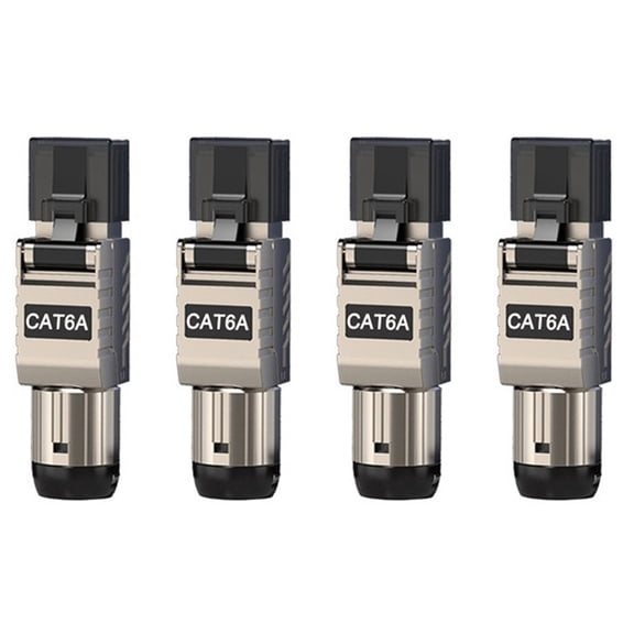 4Pcs RJ45 Cat6A Ethernet Cable Connectors RJ45 Metal Tool Free Easy Termination Plug 2000MHz 40G LAN Cable 22AWG - 24AWG