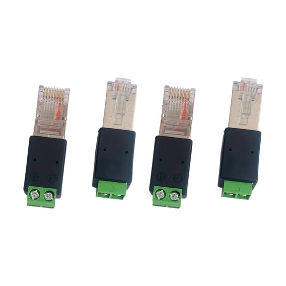 4Pcs RJ45 Male to 485 Connector Splitters Networks Connector Screw Terminals Adapters Converter Clear Head Adapters