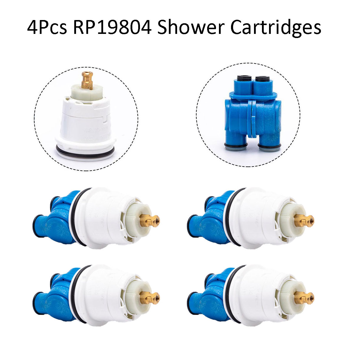 4Pcs RP19804 Shower Cartridge for 1300 / 1400 Series for Delta Area Rug Shower Faucet
