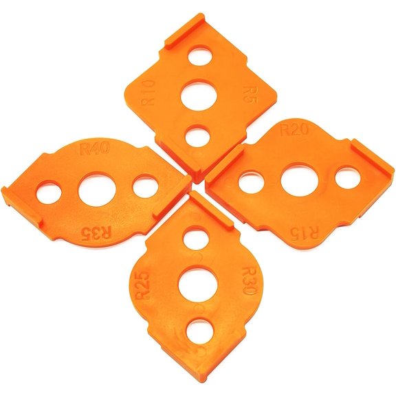 4Pcs Radius Jig Router Templates 8 Radius Angle Corner Radius Routing Templates Routing Rounded Corners Router Bit Templates Hardness ABS CNC Jig Radius Corners Radius Quick Jig Woodworking