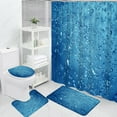 4Pcs Raindrop Shower Curtain Bubble Drops Blue Water Creative Modern