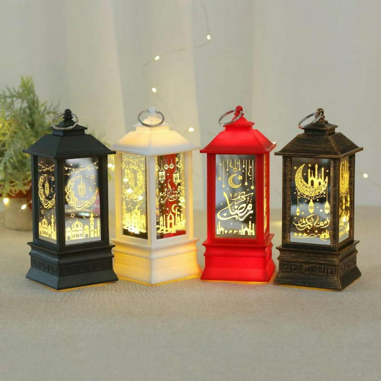 4Pcs Ramadan Lantern Decorative Lanterns ,Battery-Powered Small Lanterns,  for Home Decor,Christmas Decor and Wedding Decor
