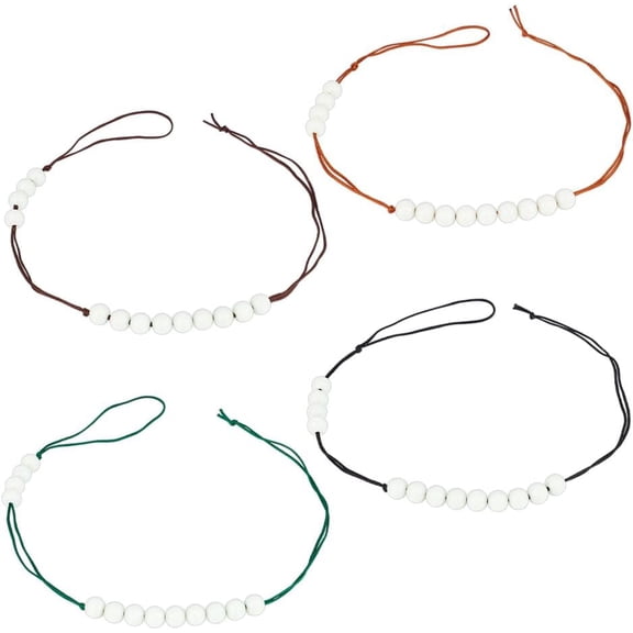 4Pcs Ranger Pace Count Beads 15.7 Inch Glow in The Dark Cord Counter Beads 8mm Dia Ranger Beads Distance Pacecounting Cord Beads Hiking Bead for Camping Hiking Outdoor Accessories - 4 Colors Colorful