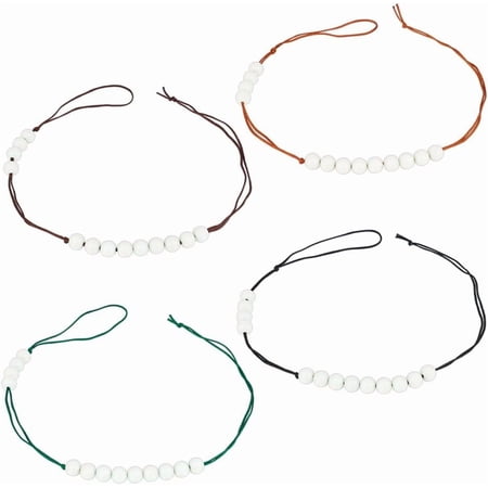 4Pcs Ranger Pace Count Beads 15.7 Inch Glow in The Dark Cord Counter Beads 8mm Dia Ranger Beads Distance Pacecounting Cord Beads Hiking Bead for Camping Hiking Outdoor Accessories - 4 Colors Brown