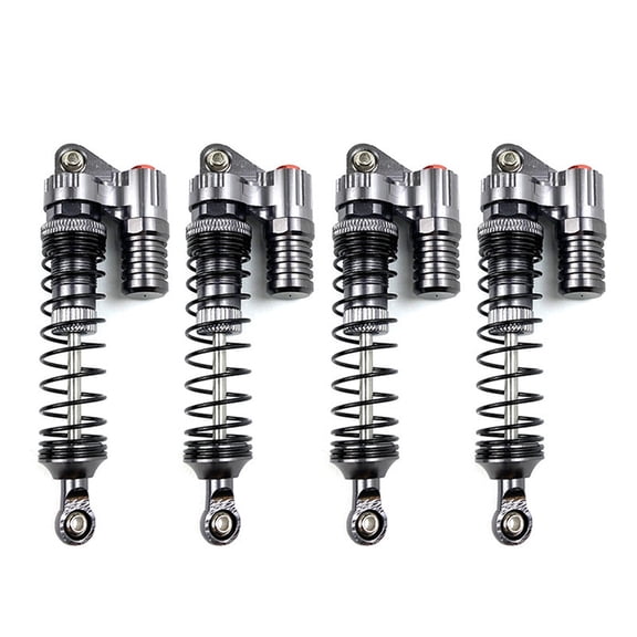 4Pcs Rc Shock Absorber 100mm Cnc Aluminum Double Spring Shocks Off Road Upgrade Parts Durable for 1/10 Crawler Car Scx10 D90(Silver)