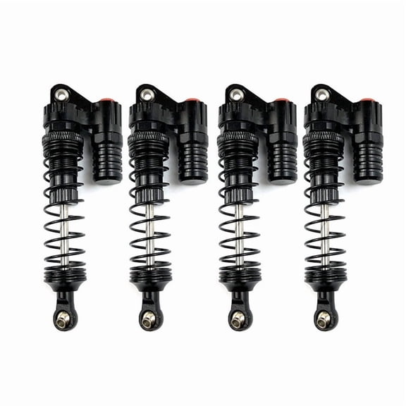 4Pcs Rc Shock Absorber 100mm Cnc Aluminum Double Spring Shocks Off Road Upgrade Parts Durable for 1/10 Crawler Car Scx10 D90(black)