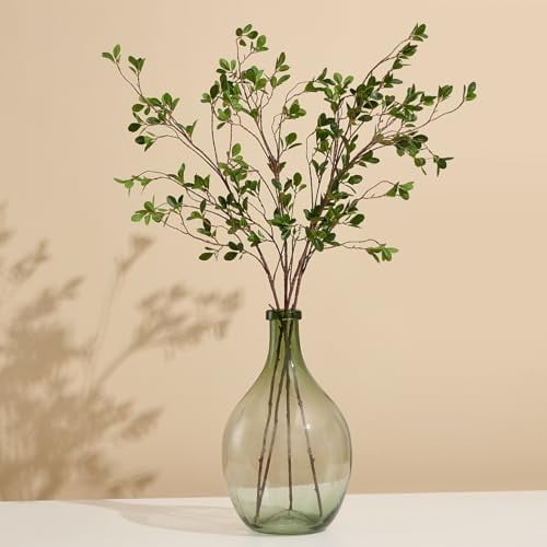 4Pcs Realistic Artificial Greenery Stems - 43" Faux Branches for Vase,Tall Fake Plants Ficus Twig for Wedding Vase Filler Shop Home Decoration$$Home Decor, Kitchen, & Other