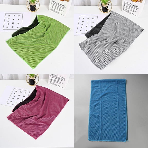 4Pcs Rectangle Cooling Sports Ice Towel Microfiber Soft Breathable Chilly Towel 38.19x11.22 Inch Neck Face Stay Cool