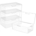 thumbnail image 1 of 4Pcs Rectangle Plastic Container Box 6.3x3.5x2.4Inch Small Clear Storage Organizer with Lids for Beads Jewelry Small Craft Accessories Office Supplies DIY Clear, 1 of 6