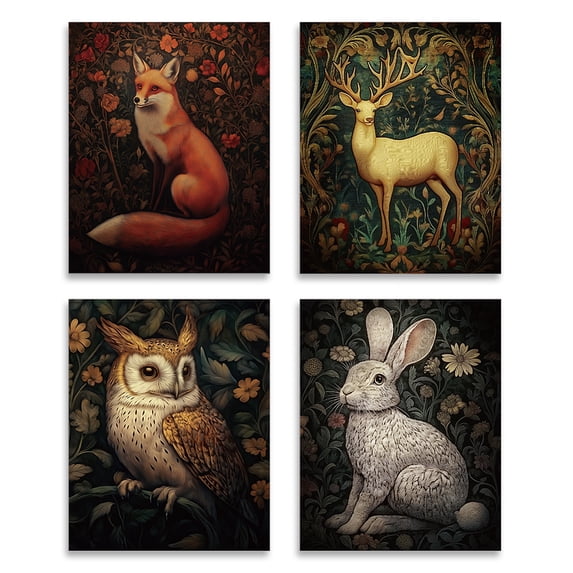 4Pcs Rectangle with Word Pattern Paper Party Decoration Animals ...