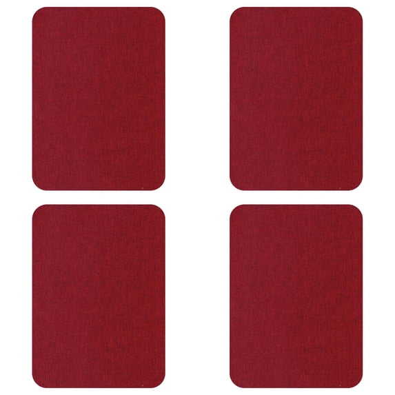 4Pcs Red Decorative Canvas Repair Patch, 4.3 X6.3" Self-Adhesive Linen Fabric Mending Stickers, Multifunctional Fabric Patches for Home & Daily Supplies