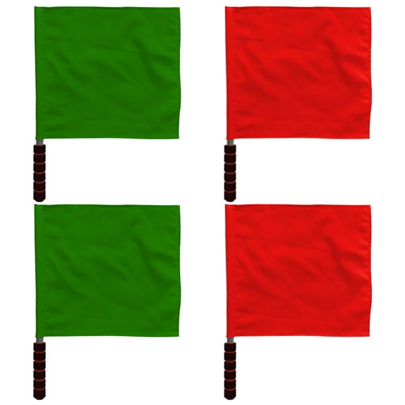 4Pcs Referee Flags for Sports Competition - Red/Green