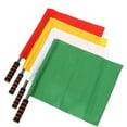 4Pcs Referee Football Soccer Flags Referee Hand Flags Colored Command
