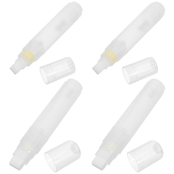 4Pcs Refillable Acrylic Paint Pens with Flat Tips and Clear Tube for Craft Rock Glass Ceramic Painting
