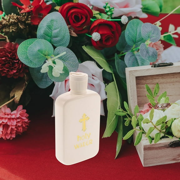 Alasum 4Pcs Refillable Holy Water Bottle White Plastic for Travel and Home Decoration