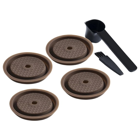 4Pcs Refillable Silicone Lid Cover Reusable Caps for Coffee Capsules Cup