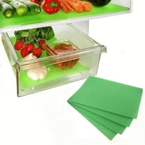 4Pcs Refrigerator Drawer Liners for Fruit and Vegetables Fresher Life Extender, 12"x15" Fridge Shelf Liners for Refrigerator Organizers and Storage(Green)