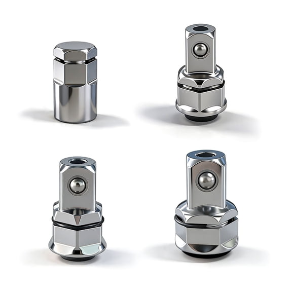 4Pcs Reinforced 1/2" 1/4" 3/8" Square Drive Adapter For Tight Connection And Stable