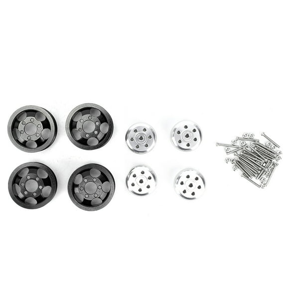 4Pcs Remote Control Car Wheel Hub with Short Adapter Parts Fit for 1/16Black