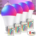 thumbnail image 1 of 4Pcs Remote Control Color Changing Light Rgb Led Bulbs Dimmable Party Lights, 1 of 6