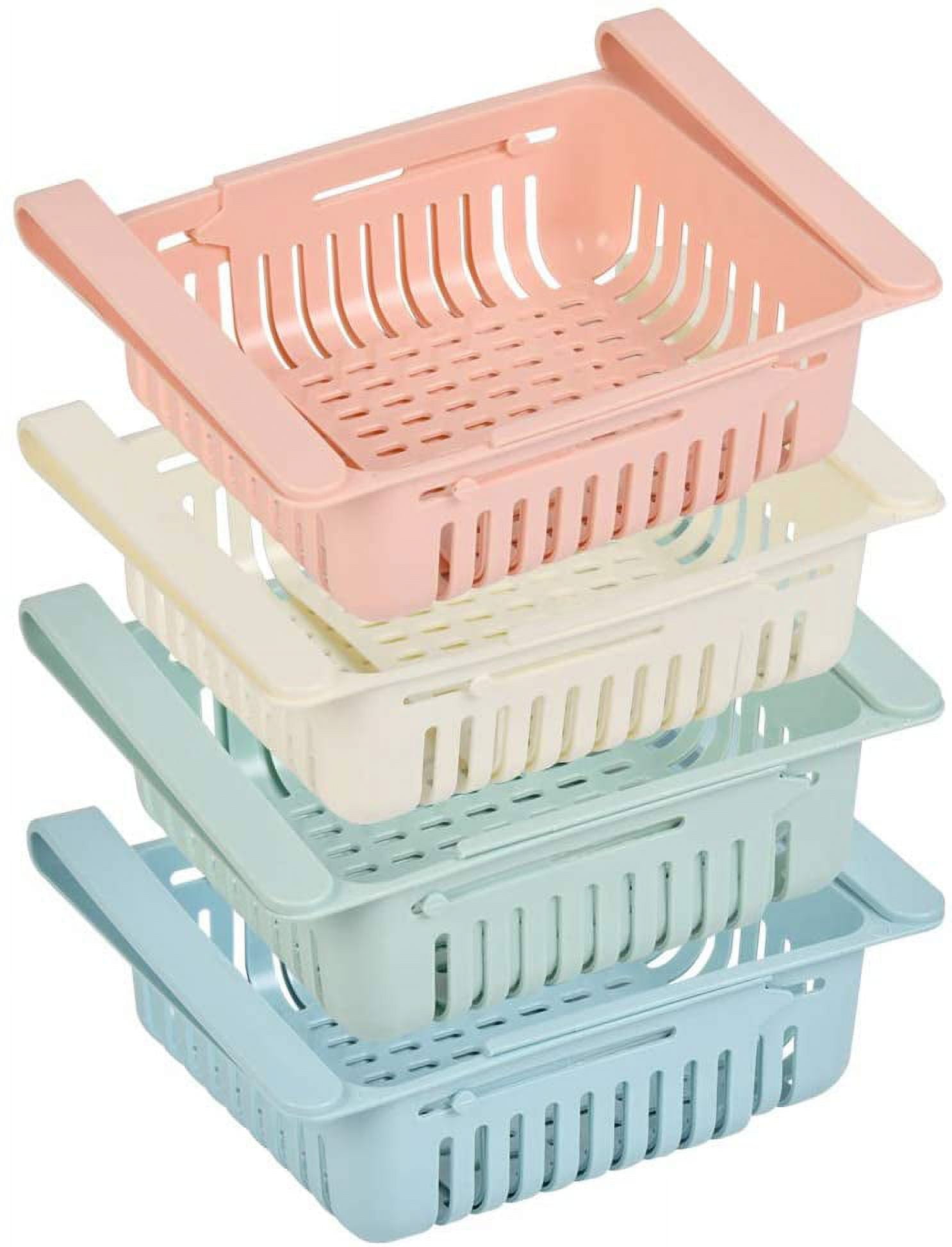 4Pcs Retractable Drawer Organizer Ideal For Fridge, Kitchen, Pantry, Fridge