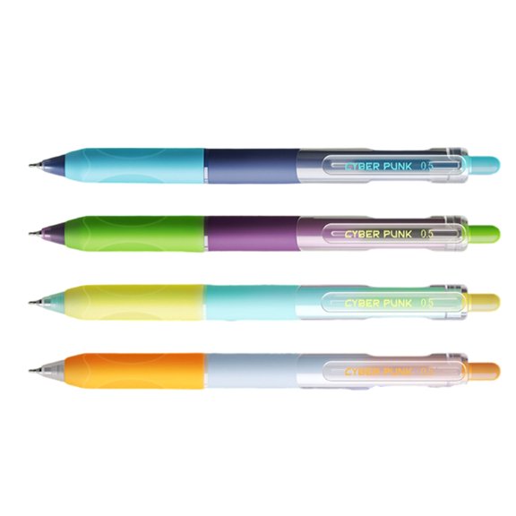 4Pcs Retractable Gel Pen Quick Drying 0.5MM Press Action Gel Inks Pens