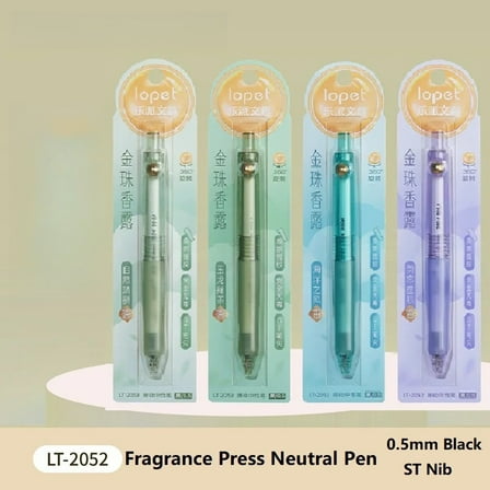 4Pcs Retractable Gel Pens, Scented Ink Pens, Smooth Writing Black Ink Pen with Aesthetic Pen Barrel for Journaling Note Taking Sketching