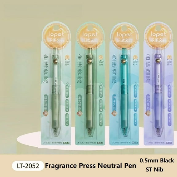 4Pcs Retractable Gel Pens, Scented Ink Pens, Smooth Writing Black Ink Pen with Aesthetic Pen Barrel for Journaling Note Taking Sketching