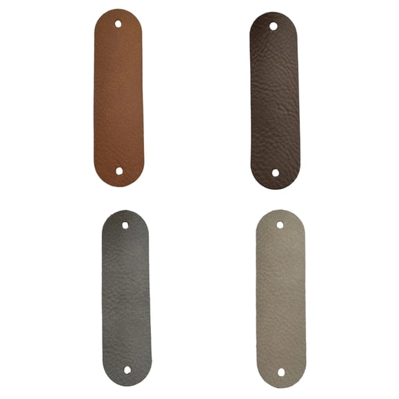 4Pcs Retro Leather Labels with Pre-Punched Holes Sewing on Decorative Label for Handmade Bags Hat Scarf Clothing Project