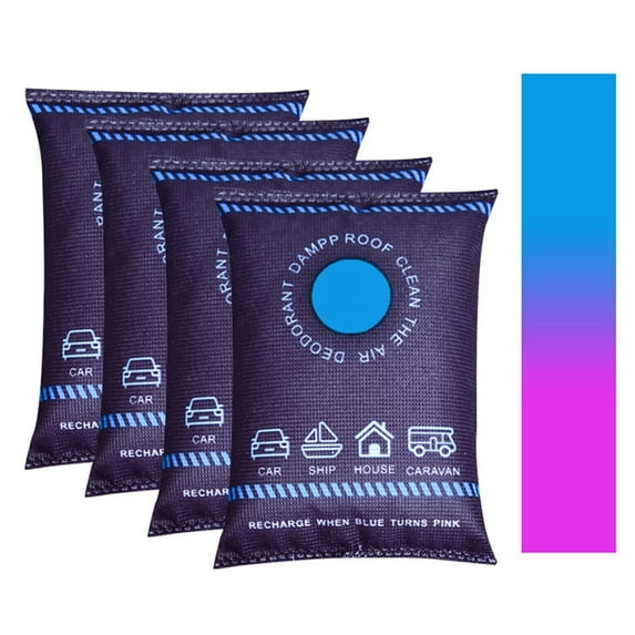 4Pcs Reusable Dehumidifier Bags,Silica Gel Dehumidifier Bags,Small Car Moisture Absorber For Window Interior,Portable Moisture Absorbing Bags For Wardrobe, Closet, Basement, Rv,Storage,4 PCS