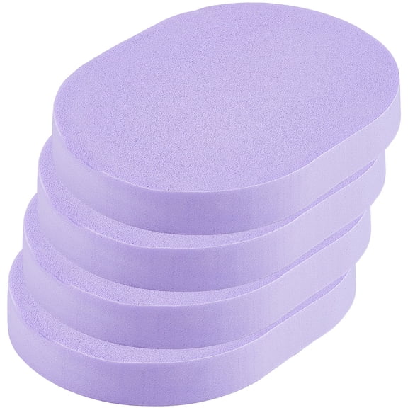 4Pcs Reusable Makeup Remover Sponge Pads Facial Cleansing Sponge Oval Face Washing Sponges Lilac Make Up Sponges for Foundation Daily Cleansing