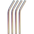 thumbnail image 1 of 4Pcs Reusable Metal Straws, 9.5" Stainless Steel Drinking Straw for Milkshake, Bubble Tea, Cold Drink (0.5" Wide, Bent, Colorful), 1 of 5