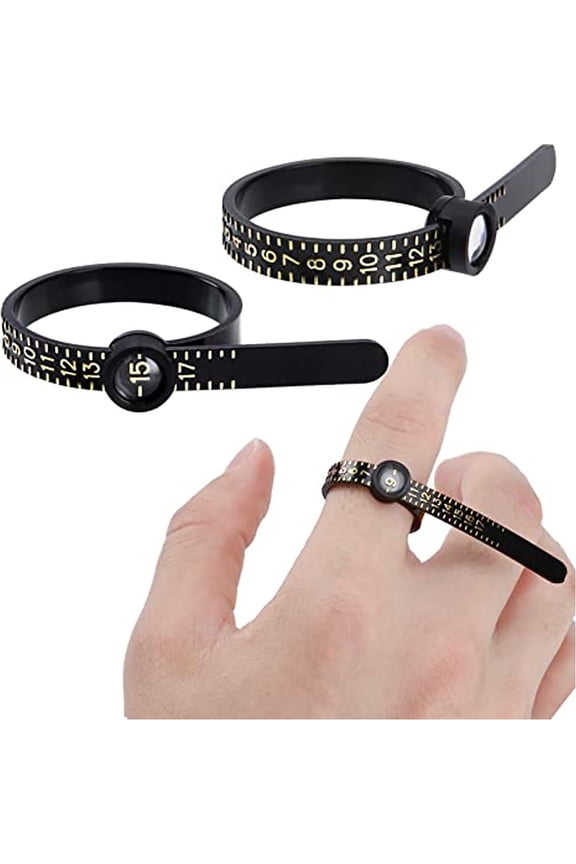 4Pcs Ring Sizer Measuring Tool, 4 PCS Reusable Finger Size Set US Sizes 1-17 with Half Sizes, Durable PE Plastic for Jewelry Making, Black and White