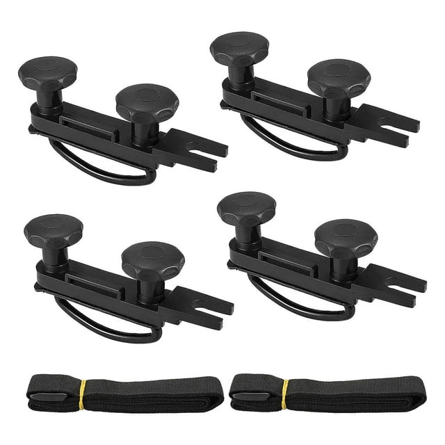 4-Pack Roof Box U-Bolt Clamps With Lock Nuts & Straps - Universal Car Van Roof Rack Mounting Kit