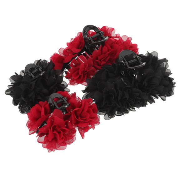 4Pcs Rose Claw Clips Hair Accessories with Elegant Floral Design for Updo and Half Up Hairstyles