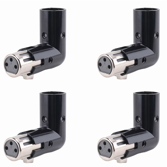 4Pcs Rotatable XLR Angle Adapter Dual Male and Female L-Shaped Connector Metal Adapter with 4 Adjustable Angle Positions,4 x XLR Adapter,Black