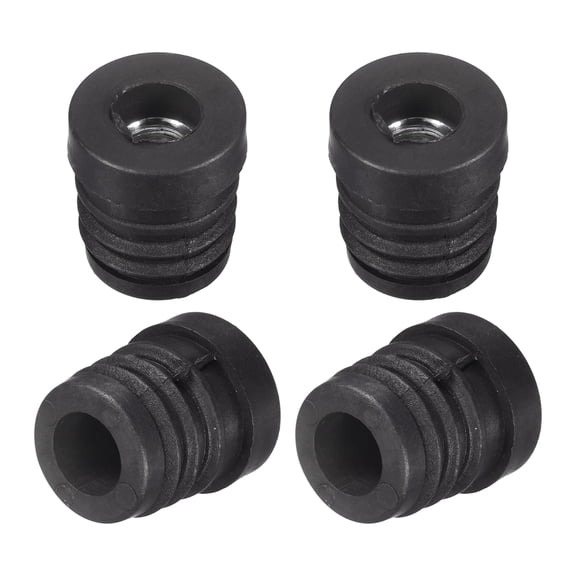 4Pcs Round Black Tube Inserts with M8 Thread, for 19mm/0.75" OD Round Tube