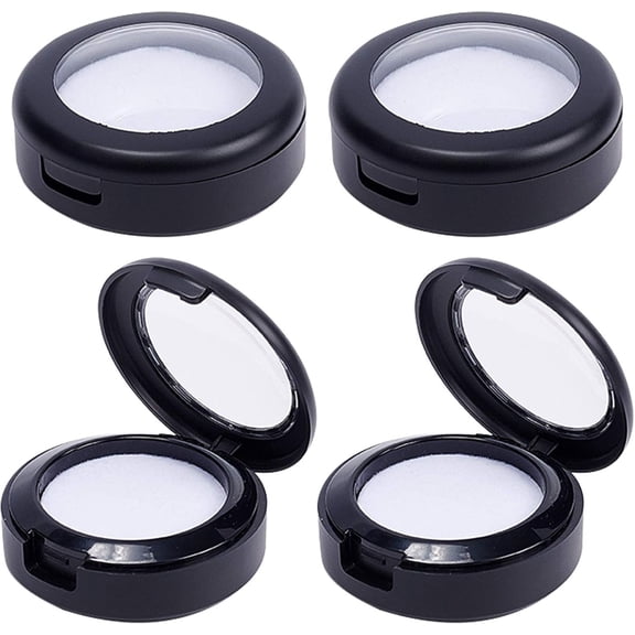 4Pcs Round Gem Storage Box with Velvet and Sponge Plastic Jewelry Storage Organizer Containers(Black) for Gem Diamonds Beads Craft Display for DIY