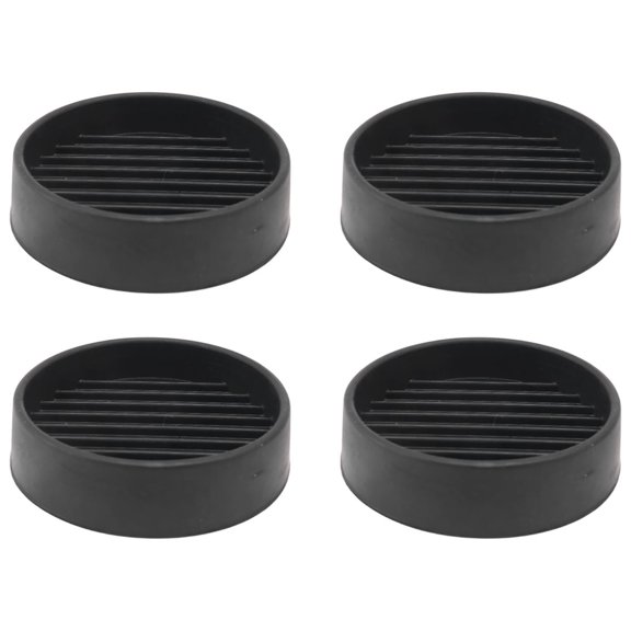 4Pcs Round Rubber Furniture Caster Cups, Anti-Sliding Furniture Pads Bed Stopper Floor Protectors Black