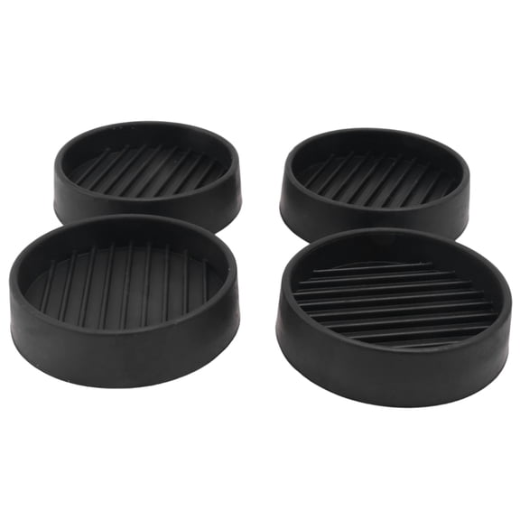 4Pcs Round Rubber Furniture Caster Cups, Anti-Sliding Furniture Pads Bed Stopper Floor Protectors Black