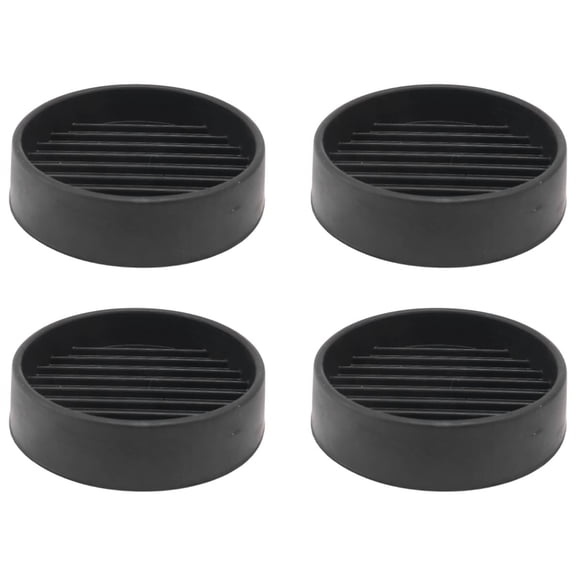 4Pcs Round Rubber Furniture Caster Cups, Anti-Sliding Pads Bed Stopper Floor Protectors Black