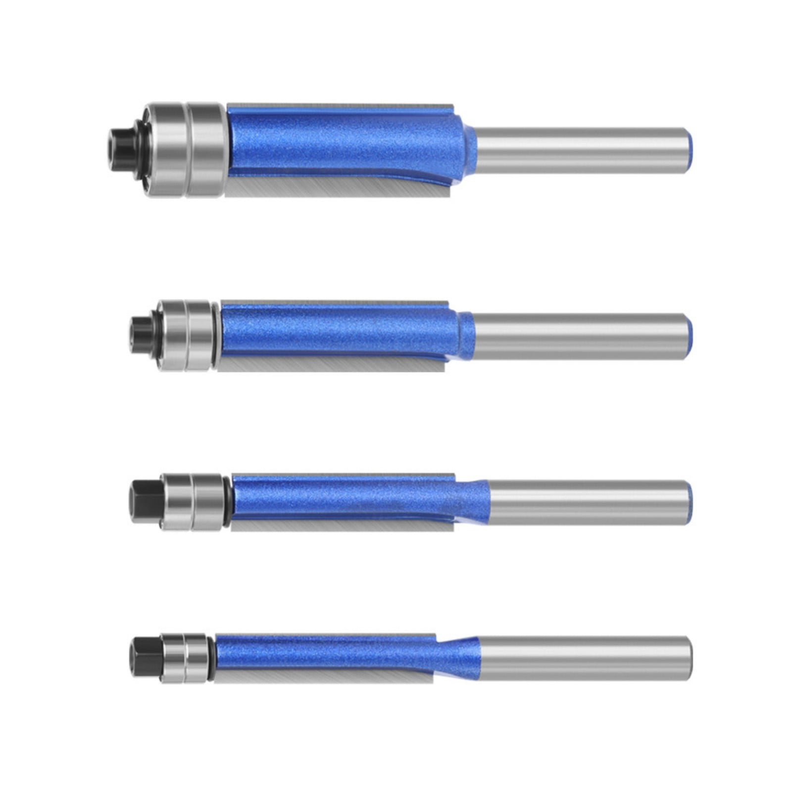 4Pcs Router Bit Straight Cutter Flush Trim Router Bit Double Bearing ...