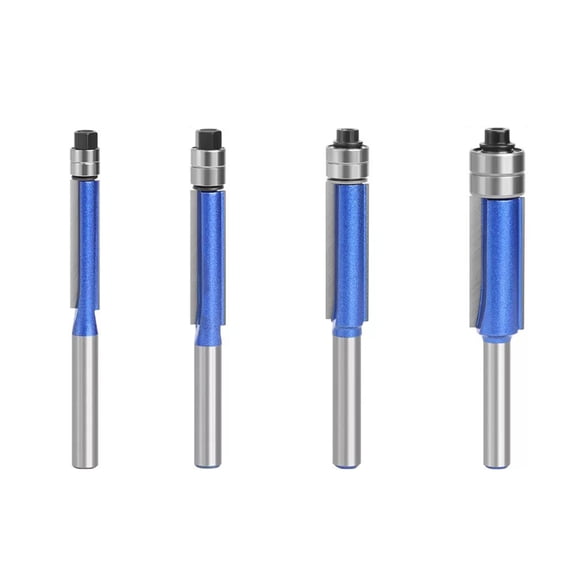 4Pcs Router Bits Set 1/4" Shank, Carbide Flute, Wear-Resistant for Efficient Wood Trimming