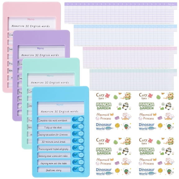 4Pcs Routine Planner To Do List Planning Board with Smooth Slider Multifunctional Weekly Planner Wall Desktop Task Board for Time Management Routine Task