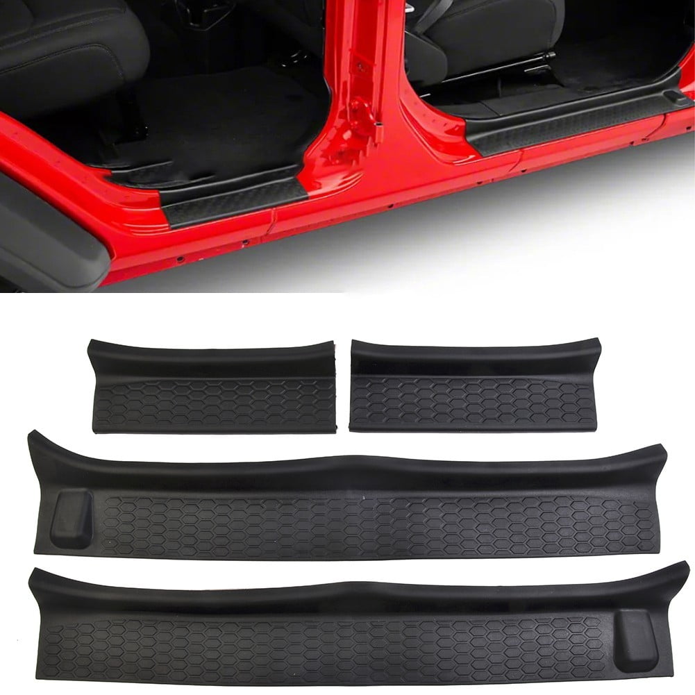 4PCS Rubber Door Entry Guards for Jeep for Wrangler JL JT 2018 2019 ...