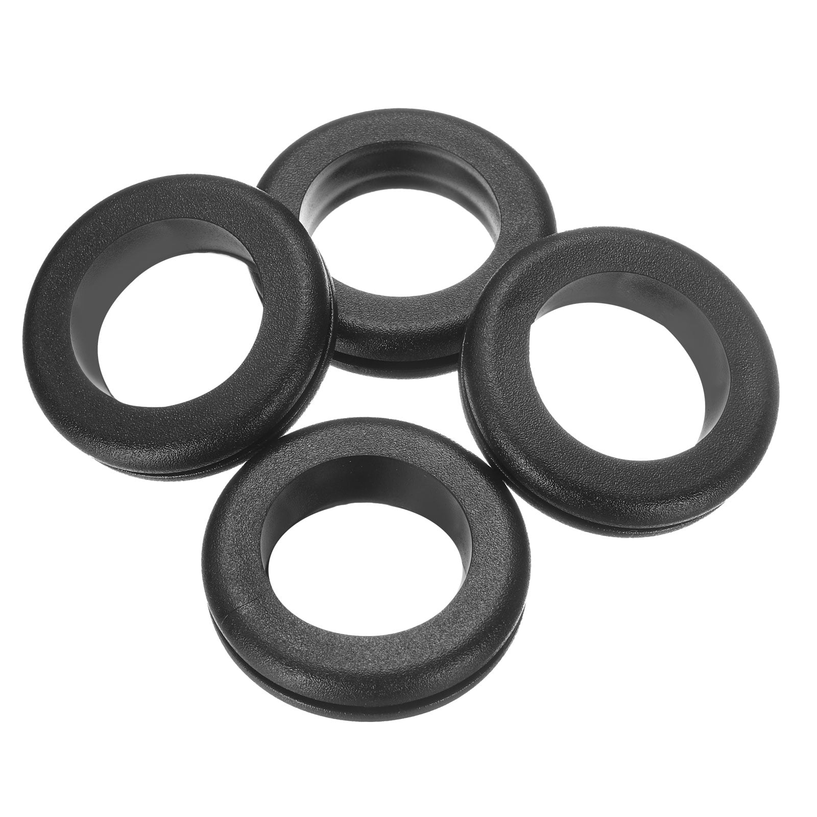 Uxcell 16Pcs Rubber Grommets 1-3/16" (30mm) Drill Hole, 1" (26mm) ID Single Sided Hole Plugs Ring Gasket For Firewall Cable Wire Protecting, Black