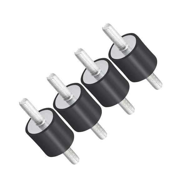 4Pcs Rubber Studs Shock Absorber, Rubber Isolator Mounts, Double Threaded Stud Anti Vibration Isolator Mounts , 20x20 M6