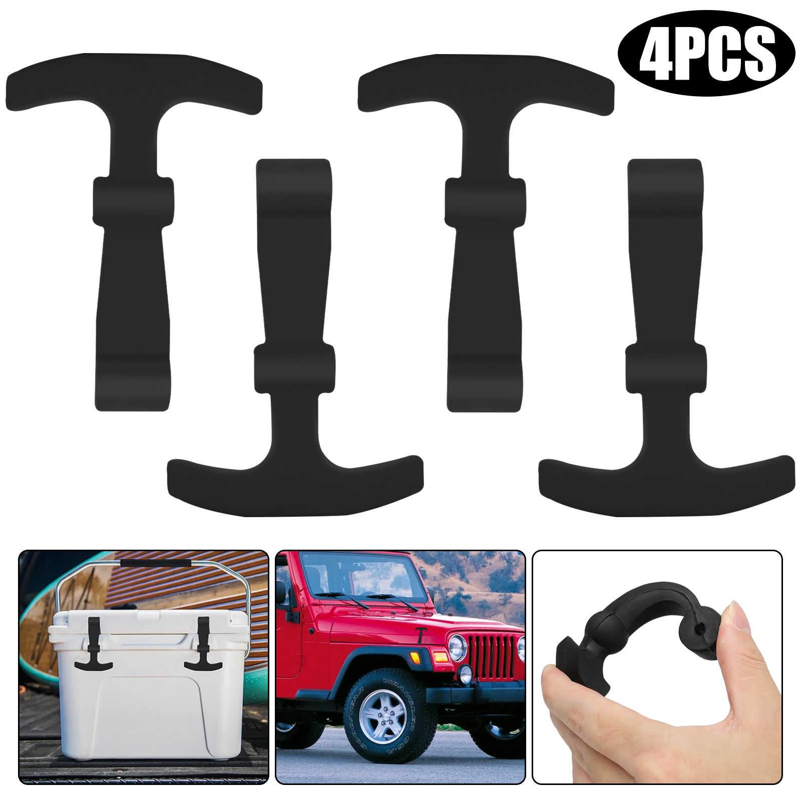 4Pcs Rubber THandle Cooler Latches Non Slip Replacement Parts For YETI
