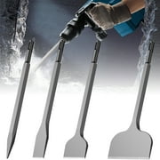 4Pcs SDS Plus Chisel Set High Carbon Steel Tile Removal Chisel Bit Ergonomic Rotary Hammer Chisel Hammer Drill Chisel Point Flat Scaling Chisel for Removing Cement