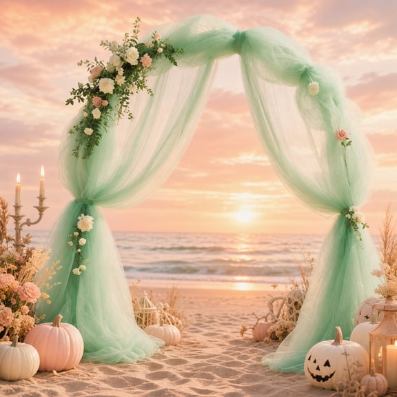 4Pcs Sage Green Tulle Fabric Drapes, 29.53 x 236 Inch Sheer Mesh Backdrop Decor for Wedding Arch, Ceiling Draping, Aisle Decoration and Event Party Setup